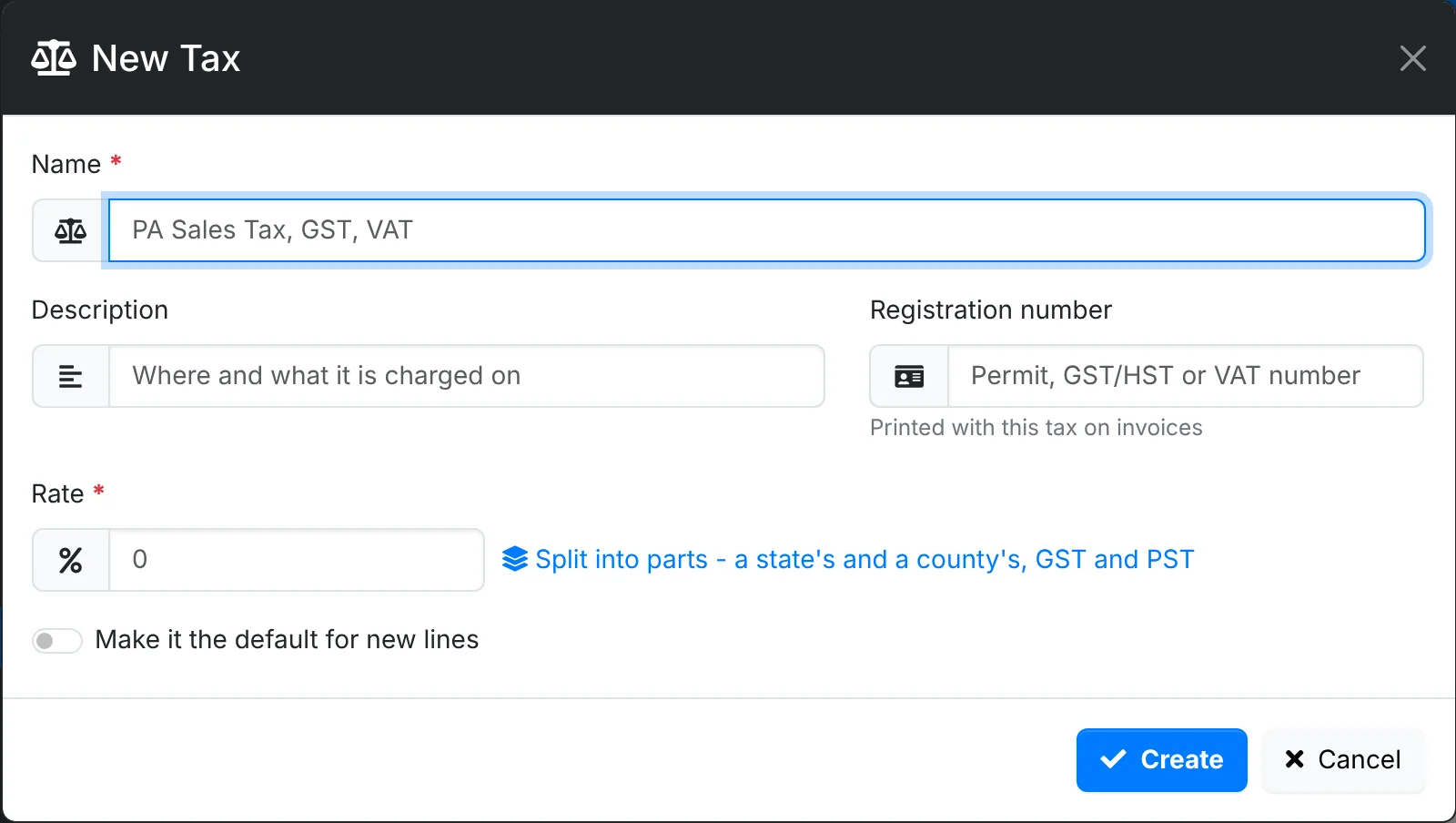 The New Tax window