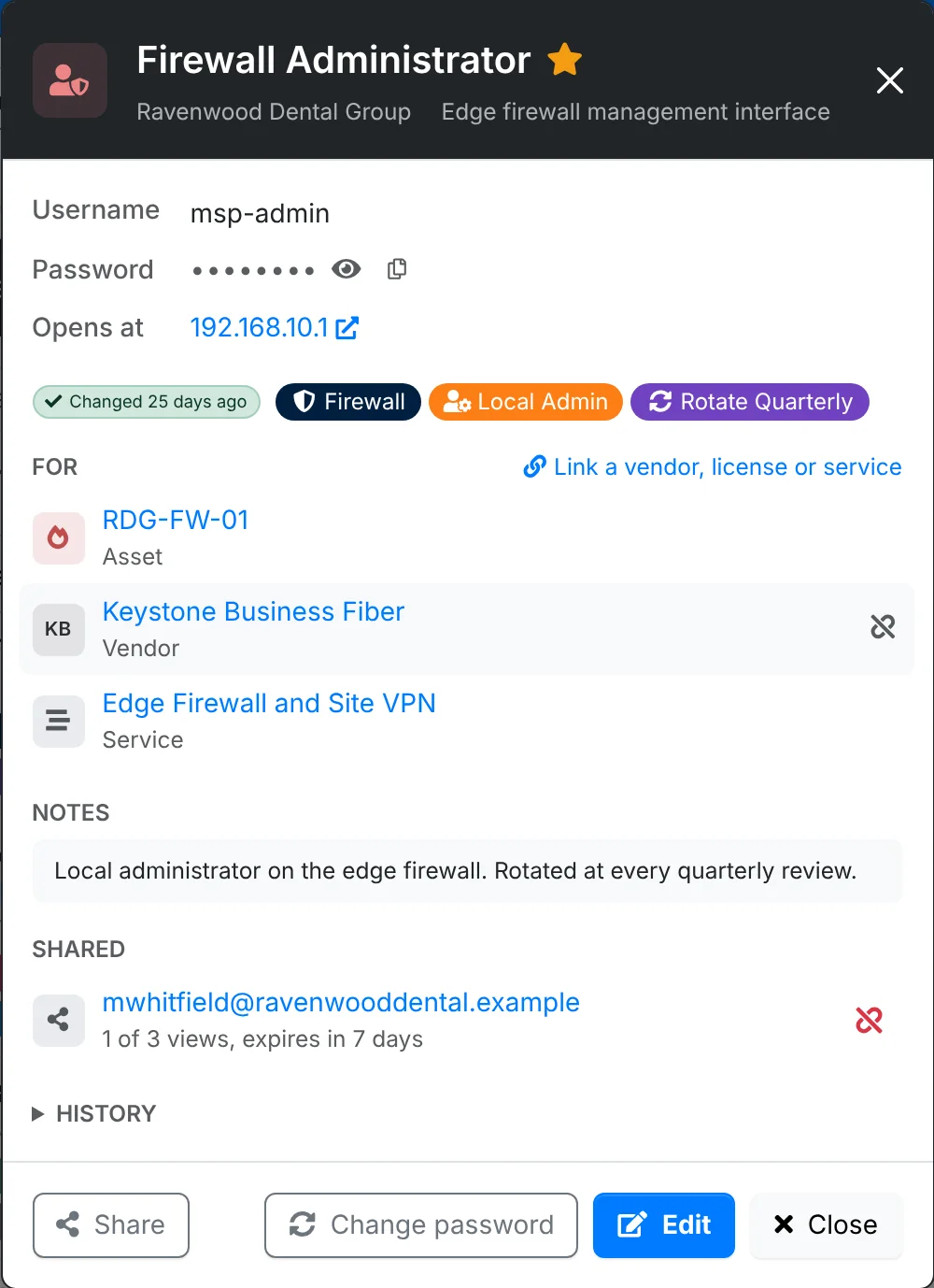 The quick look for a firewall login